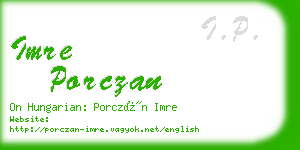 imre porczan business card